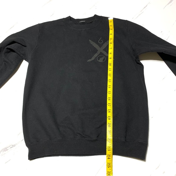 Black Crew Neck Men’s Pull On Sweatshirt Size Small - Picture 7 of 7